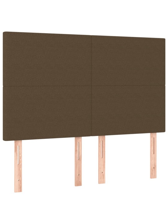Box spring postel s matrací a led tmavě hnědá 140x200 cm textil