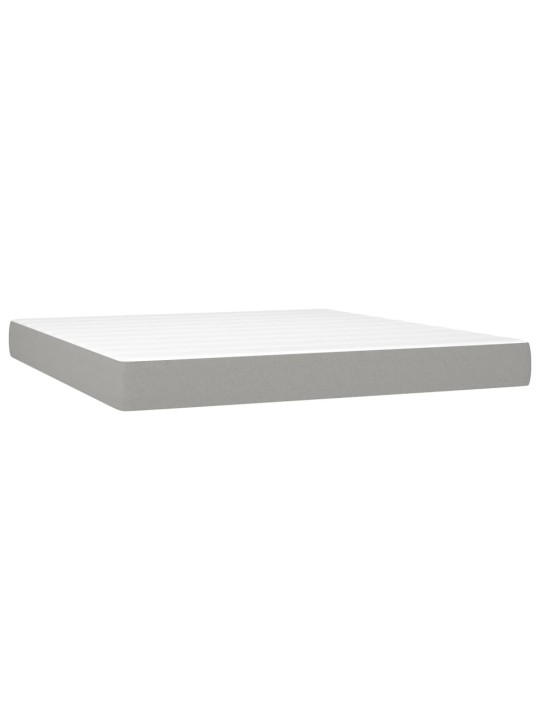 Box spring postel s matrací a LED světle šedá 160x200 cm textil