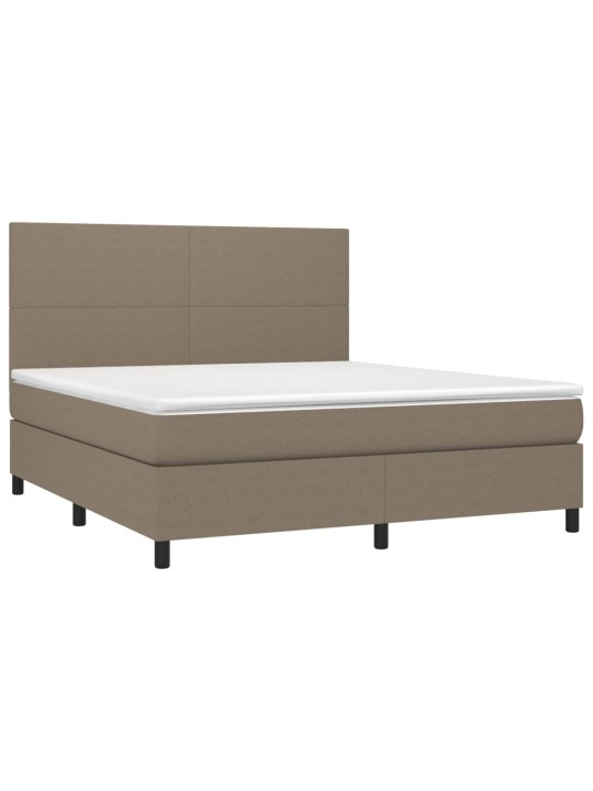 Box spring postel s matrací a LED taupe 160x200 cm textil