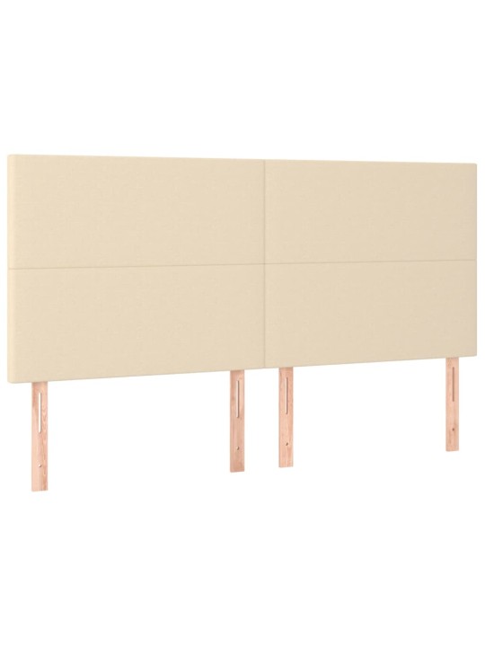 Box spring postel s matrací a led krémová 160x200 cm textil