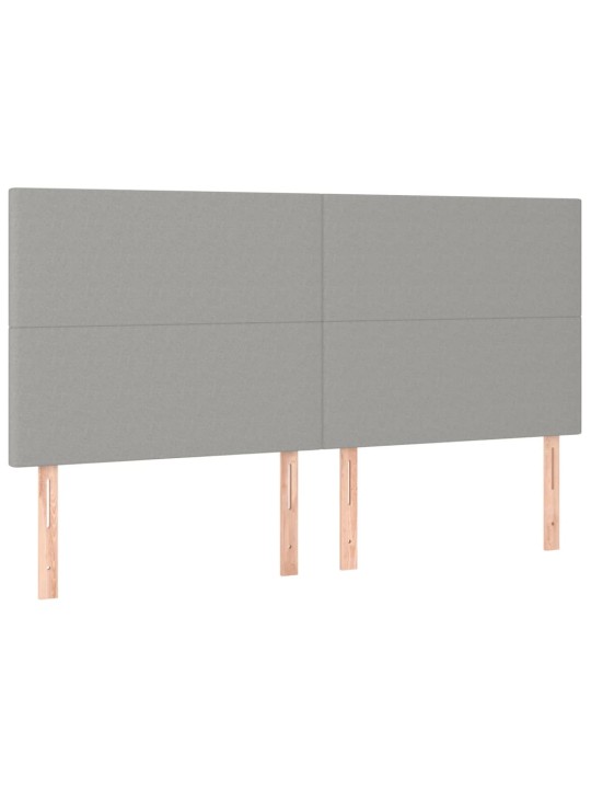 Box spring postel s matrací a LED světle šedá 180x200 cm textil