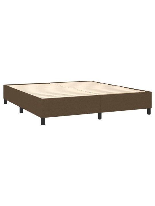 Box spring postel s matrací a LED tmavě hnědá 180x200 cm textil