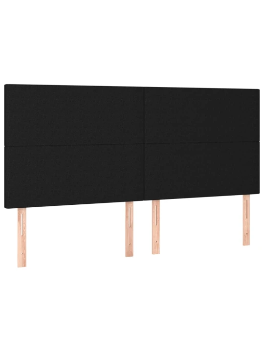 Box spring postel s matrací a LED černá 200x200 cm textil