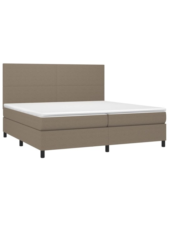 Box spring postel s matrací a led taupe 200x200 cm textil