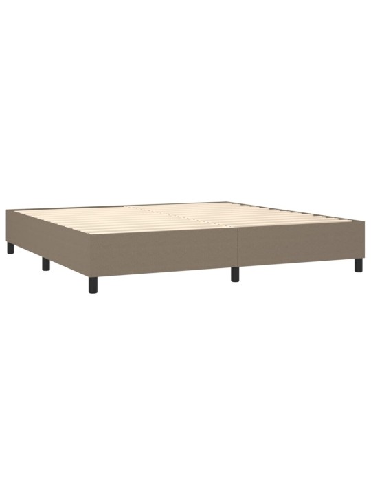 Box spring postel s matrací a led taupe 200x200 cm textil