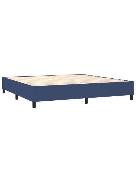 Box spring postel s matrací a led modrá 200x200 cm textil