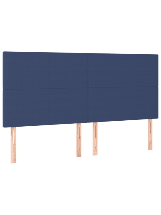 Box spring postel s matrací a led modrá 200x200 cm textil
