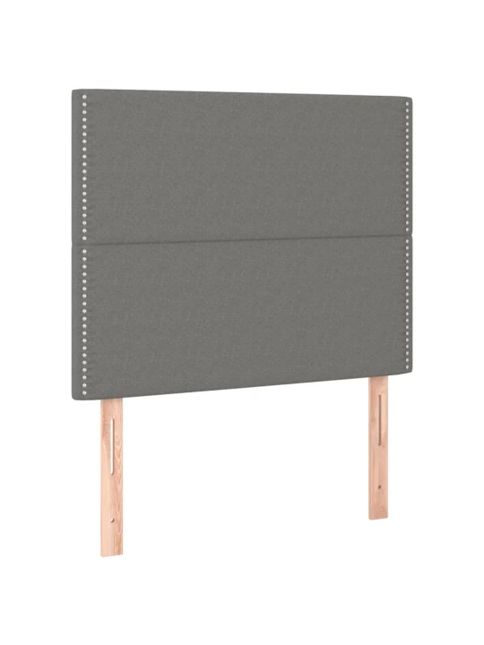 Box spring postel s matrací a LED tmavě šedá 80 x 200 cm textil