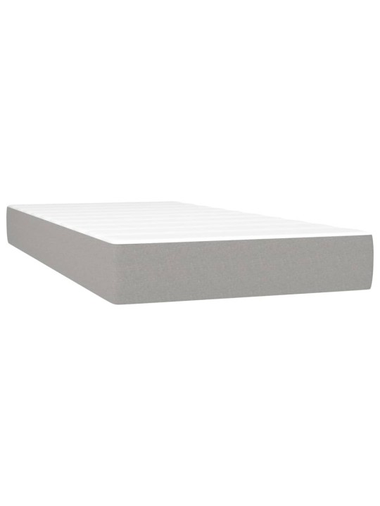 Box spring postel s matrací a LED světle šedá 100x200 cm textil