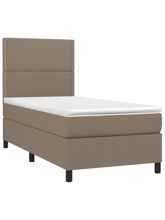 Box spring postel s matrací a LED taupe 100x200 cm textil
