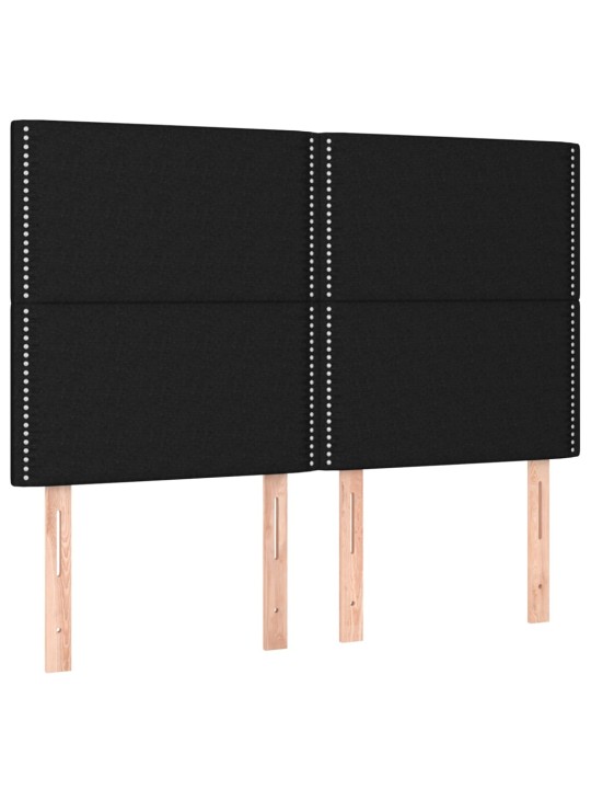 Box spring postel s matrací a LED černá 140x190 cm textil