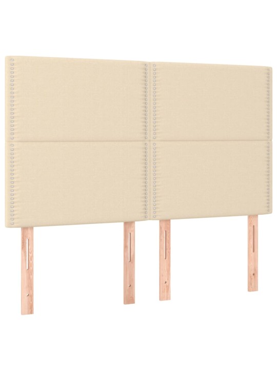 Box spring postel s matrací a LED krémová 140x190 cm textil