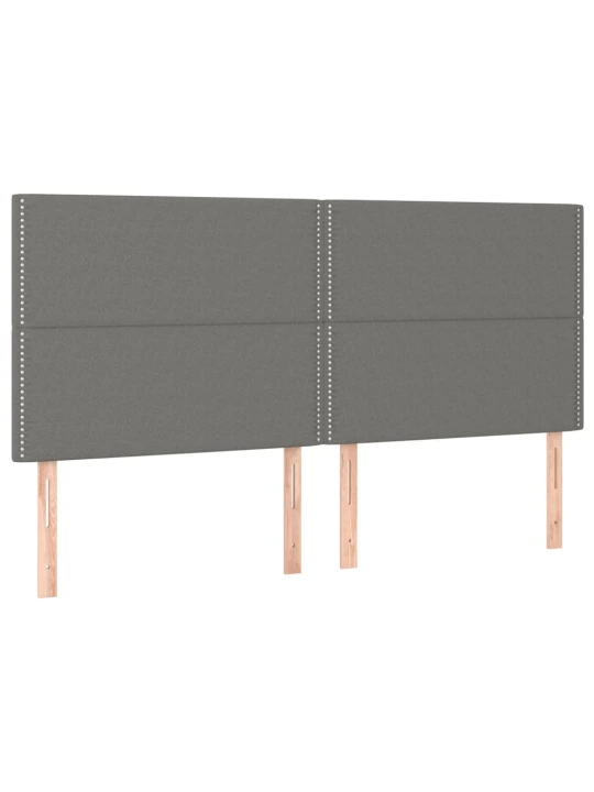 Box spring postel s matrací a LED tmavě šedá 160x200 cm textil