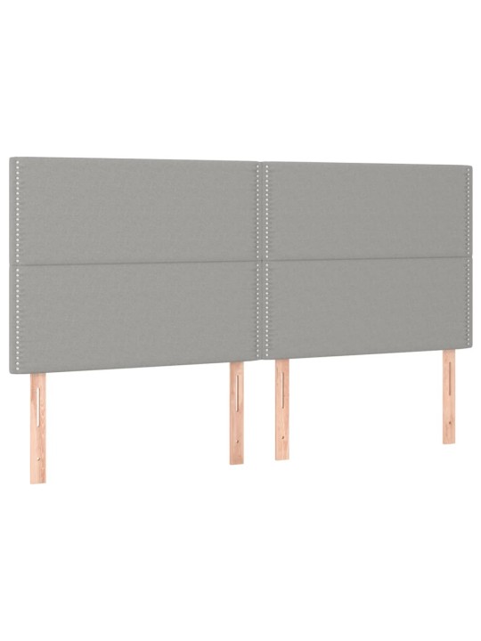 Box spring postel s matrací a LED světle šedá 180x200 cm textil