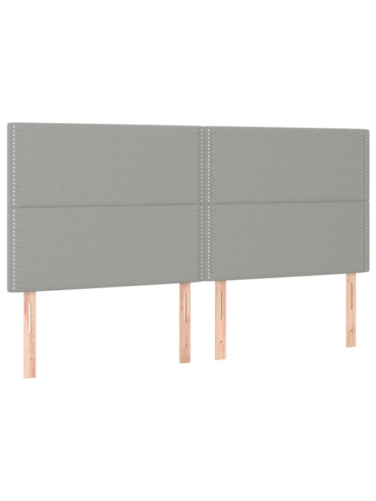 Box spring postel s matrací a LED světle šedá 180x200 cm textil