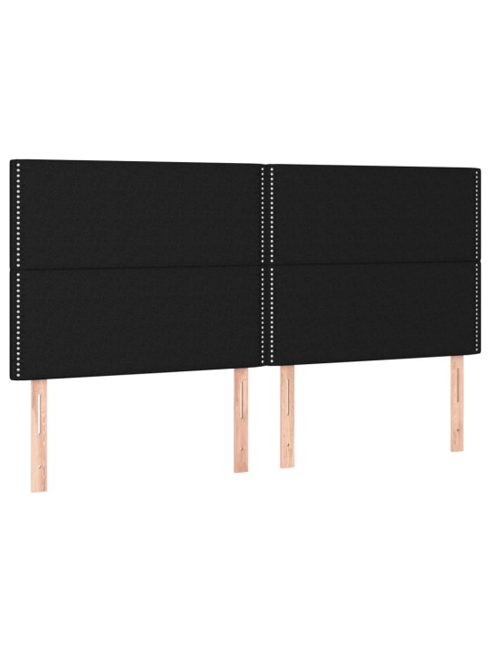 Box spring postel s matrací a LED černá 200x200 cm textil