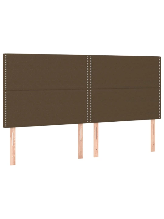 Box spring postel s matrací a led tmavě hnědá 200x200 cm textil