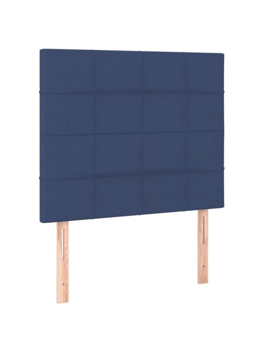 Box spring postel s matrací a LED modrá 90x200 cm textil