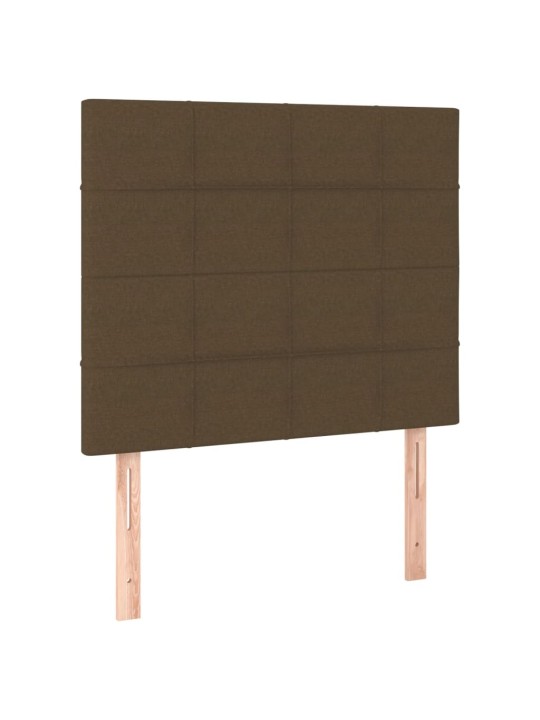 Box spring postel s matrací a led tmavě hnědá 100x200 cm textil