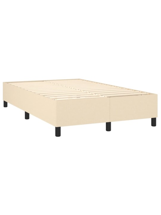 Box spring postel s matrací a LED krémová 120 x 200 cm textil