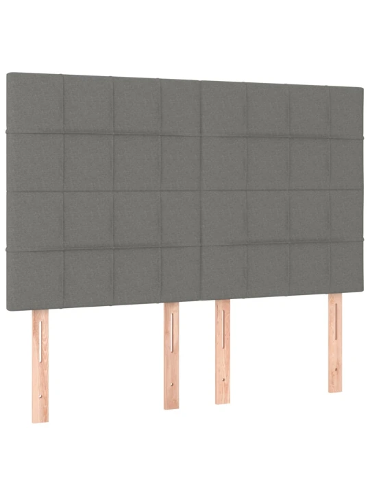 Box spring postel s matrací a LED tmavě šedá 140x200 cm textil