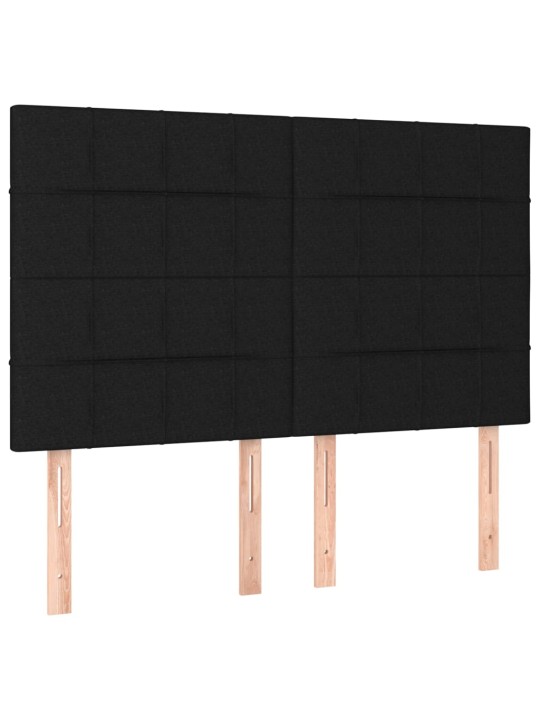 Box spring postel s matrací a LED černá 140x200 cm textil