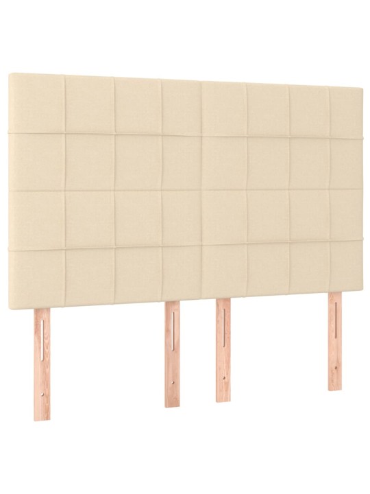 Box spring postel s matrací a LED krémová 140x200 cm textil