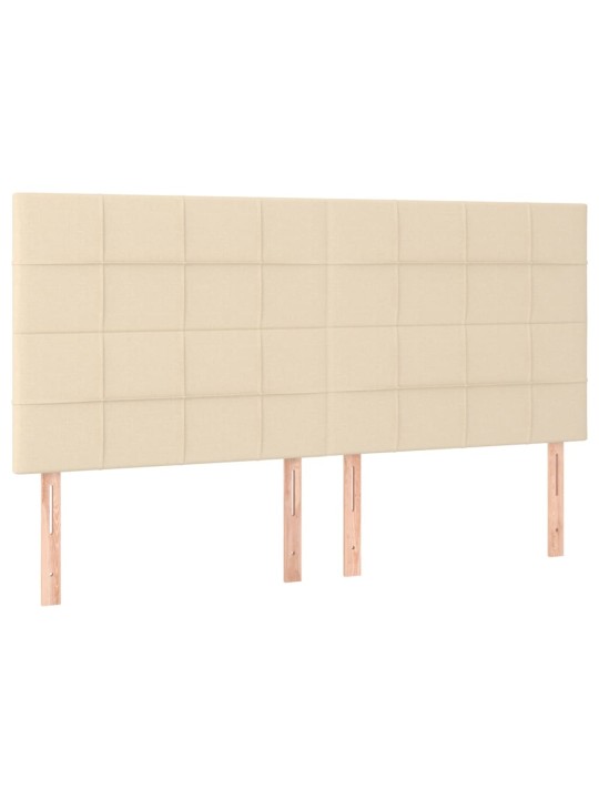 Box spring postel s matrací a led krémová 160x200 cm textil