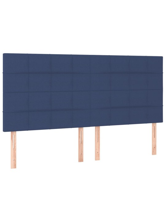Box spring postel s matrací a led modrá 160x200 cm textil