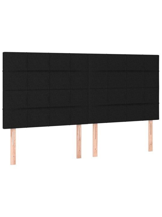 Box spring postel s matrací a LED černá 200x200 cm textil