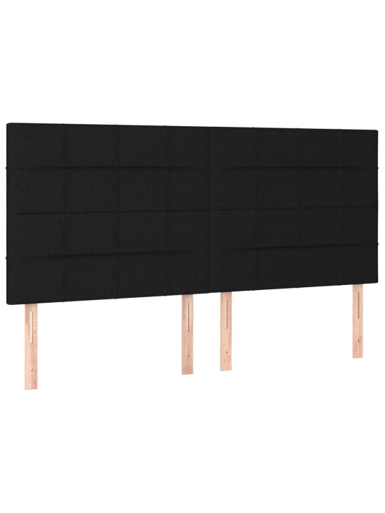 Box spring postel s matrací a LED černá 200x200 cm textil