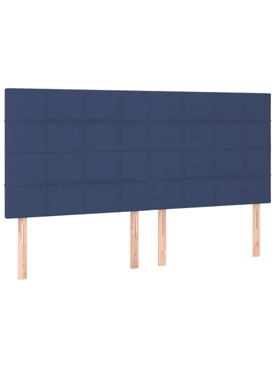 Box spring postel s matrací a led modrá 200x200 cm textil
