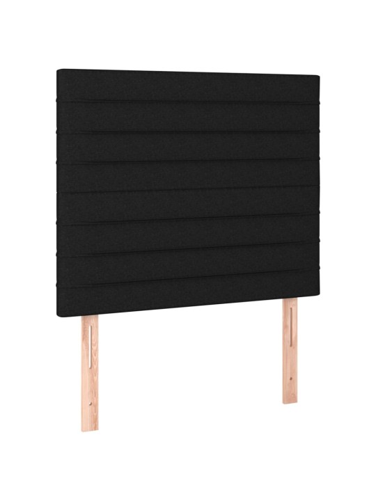 Box spring postel s matrací a LED černá 100x200 cm textil