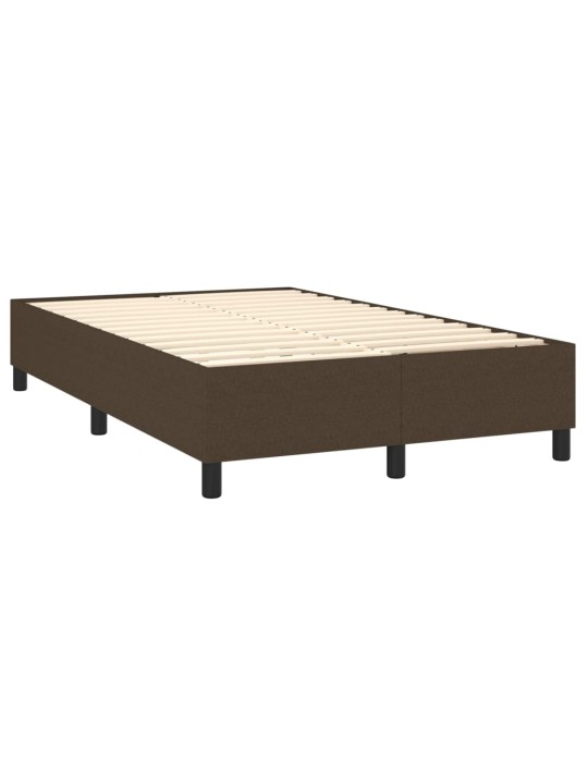 Box spring postel s matrací a LED tmavě hnědá 120x200 cm textil