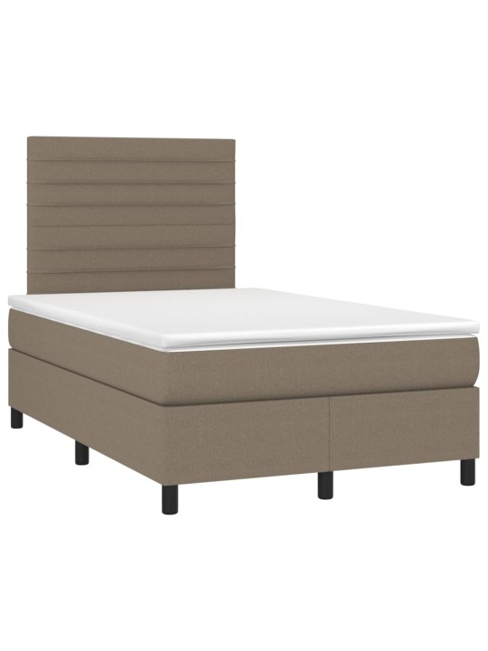 Box spring postel s matrací a LED taupe 120 x 200 cm textil
