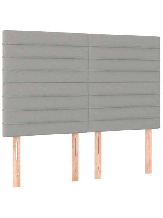 Box spring postel s matrací a LED světle šedá 140x190 cm textil