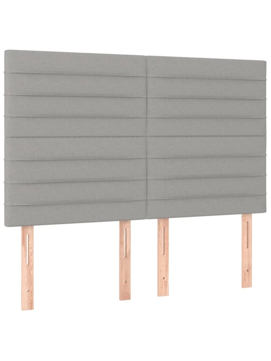 Box spring postel s matrací a LED světle šedá 140x190 cm textil