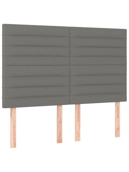 Box spring postel s matrací a LED tmavě šedá 140x190 cm textil