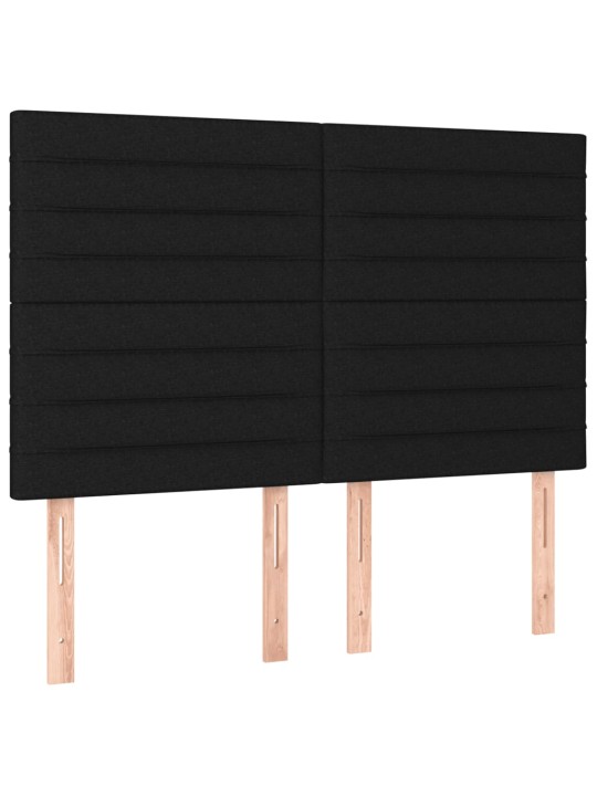 Box spring postel s matrací a LED černá 140x190 cm textil