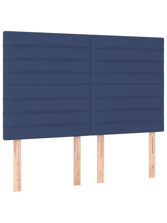 Box spring postel s matrací a LED modrá 140x190 cm textil