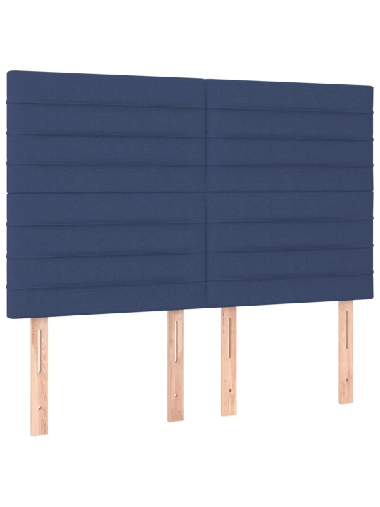 Box spring postel s matrací a LED modrá 140x190 cm textil
