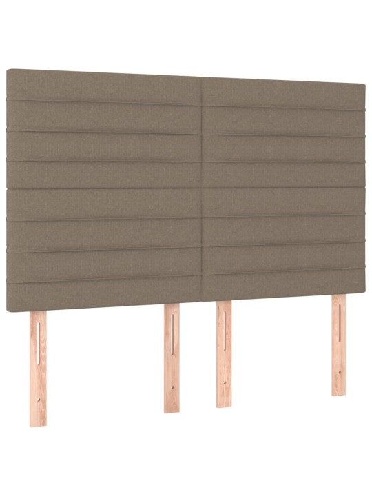 Box spring postel s matrací a LED taupe 140x200 cm textil