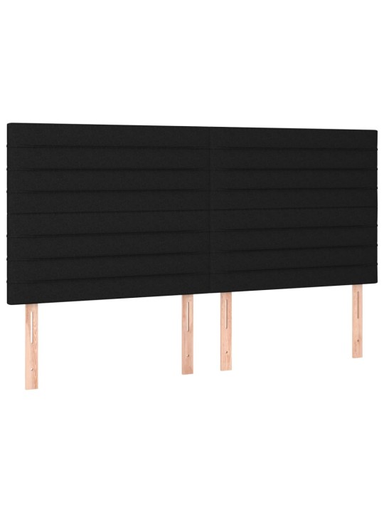 Box spring postel s matrací a LED černá 160x200 cm textil