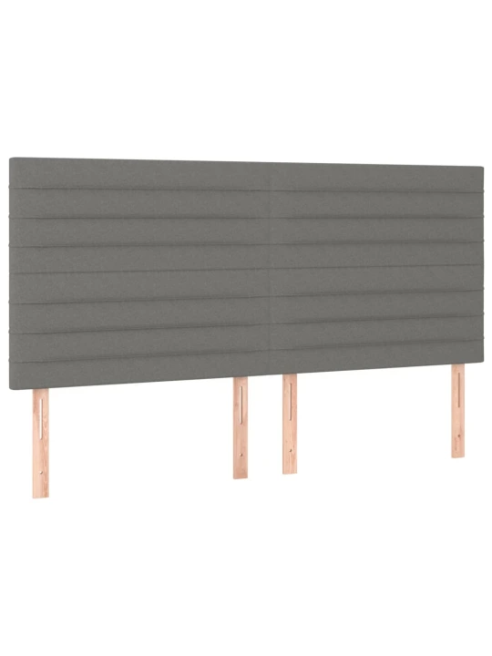 Box spring postel s matrací a LED tmavě šedá 200x200 cm textil