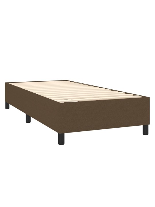 Box spring postel s matrací a LED tmavě hnědá 80x200 cm textil
