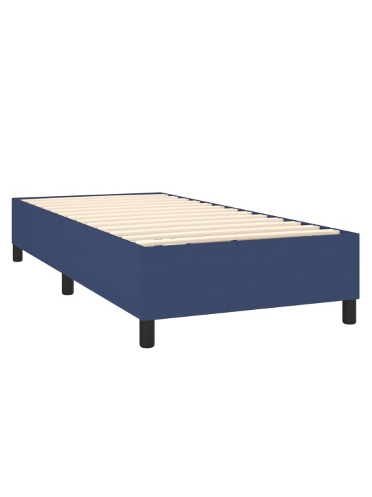 Box spring postel s matrací a LED modrá 100x200 cm textil