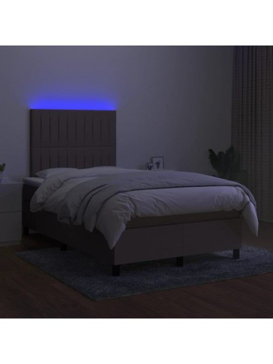 Box spring postel s matrací a LED taupe 120 x 200 cm textil