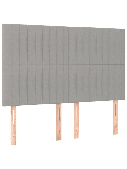 Box spring postel s matrací a LED světle šedá 140x190 cm textil