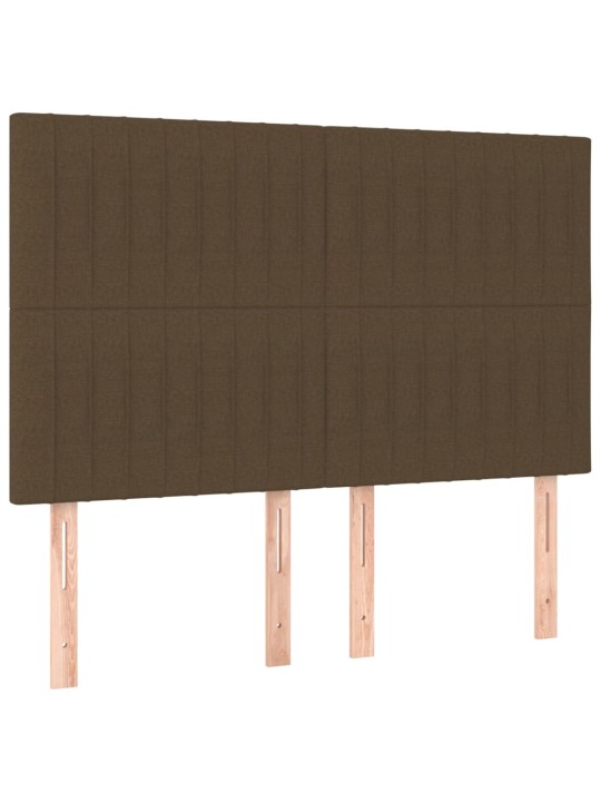 Box spring postel s matrací a LED tmavě hnědá 140x190 cm textil