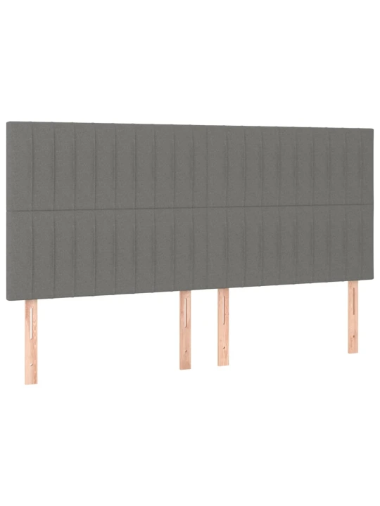 Box spring postel s matrací a LED tmavě šedá 160x200 cm textil